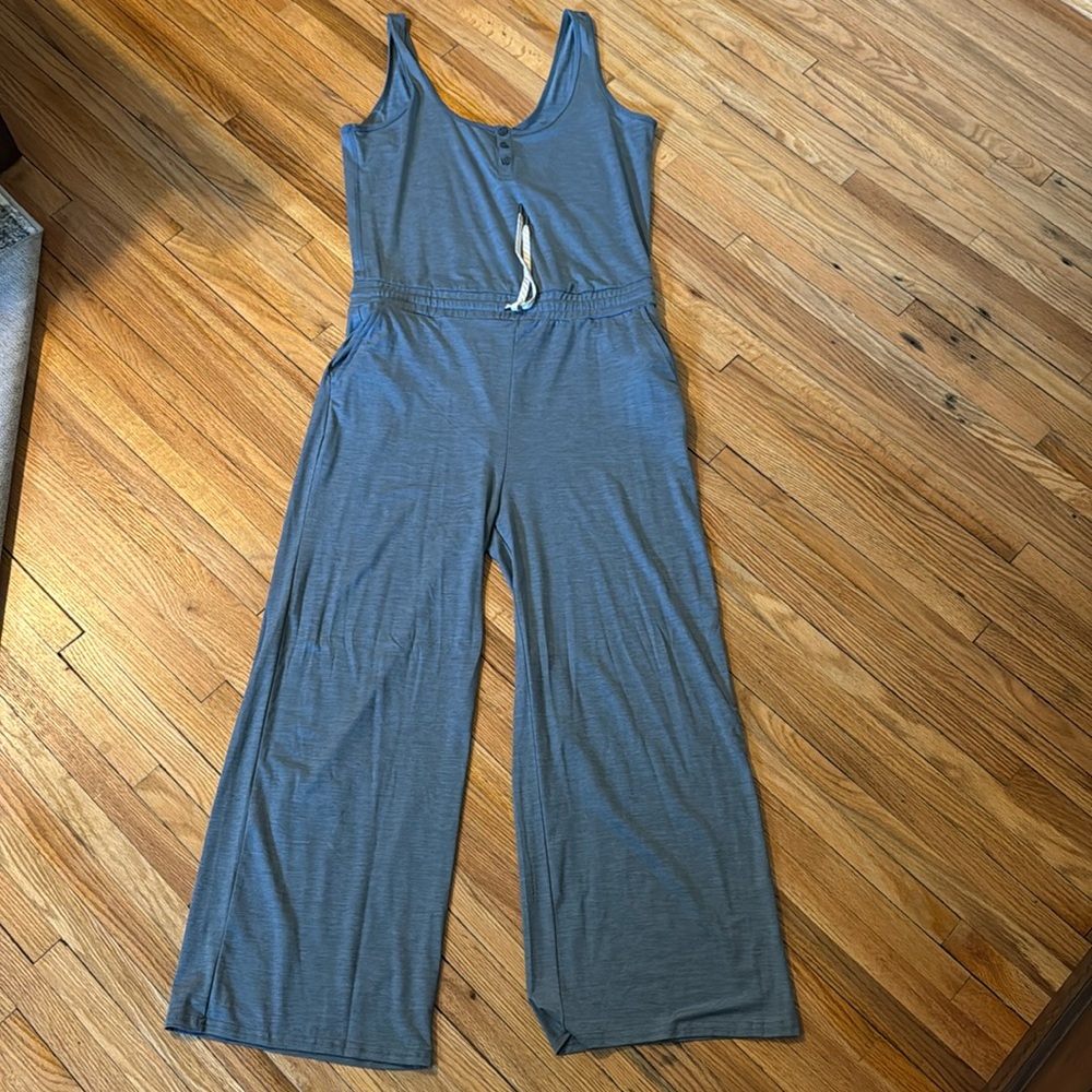 Vuori Falls Wide Leg Jumpsuit Light Azure Blue Size Medium